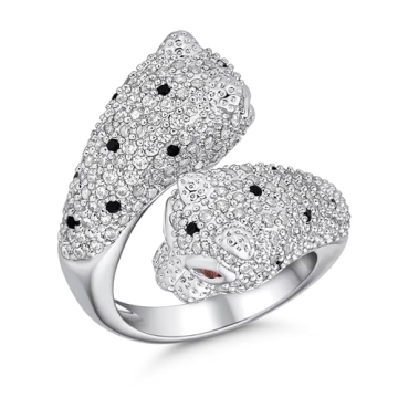 Stylish Rhodium-Plated Cat Ring for Fashion Lovers