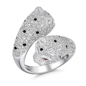 Stylish Rhodium-Plated Cat Ring for Fashion Lovers