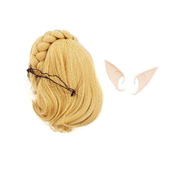 miccostumes Women's Cosplay Wig Princess Gold Short Bob Synthetic Hair with Elf Ears Halloween Party