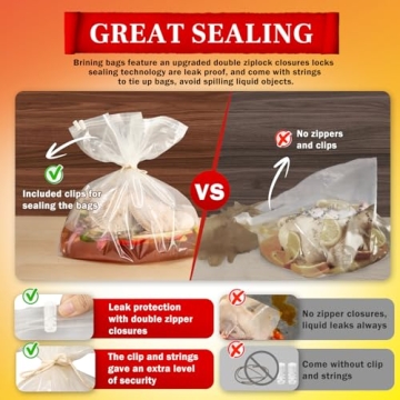 Extra Large Turkey Brine Bags, 2 Pack, 30lbs Capacity