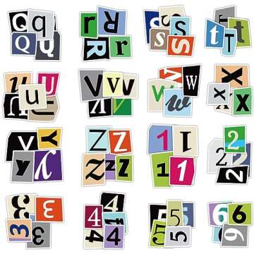 200Pcs Alphabet Stickers Waterproof Vinyl Decals for Scrapbooks, Notebook, Classroom Decor, Door, Mailbox, Water Bottle, Laptop, Letter Stickers A-Z and Number Stickers 0-9