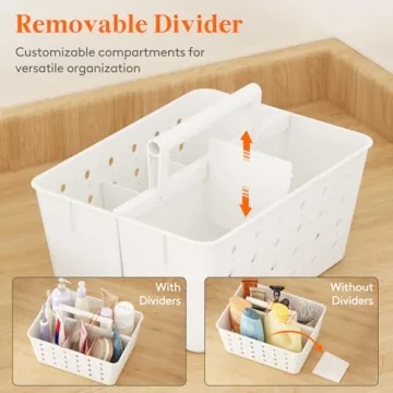 Lifewit Portable Shower Caddy: Adjustable 5-Compartment Organizer for Dorms and Bathrooms