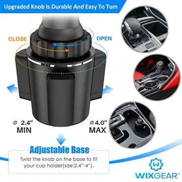 WixGear Cup Holder Phone Mount - Adjustable & Universal