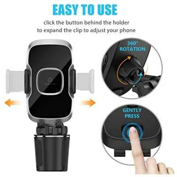 WixGear Cup Holder Phone Mount - Adjustable & Universal