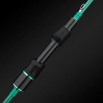 BERRYPRO Ultralight Spinning Fishing Rod, Travel Spinning Rod with Solid Carbon tip Fast Action, 2-8lbs, 1/32-1/8oz (6', 6'6'') (6'-Ultra Light-2pc)