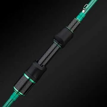 BERRYPRO Ultralight Spinning Fishing Rod, Travel Spinning Rod with Solid Carbon tip Fast Action, 2-8lbs, 1/32-1/8oz (6', 6'6'') (6'-Ultra Light-2pc)