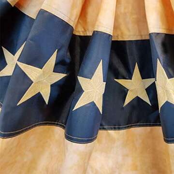 USA Bunting Vintage Pleated Embroidered Flag 6ft x 3ft - Home Decor, Festivities, Events