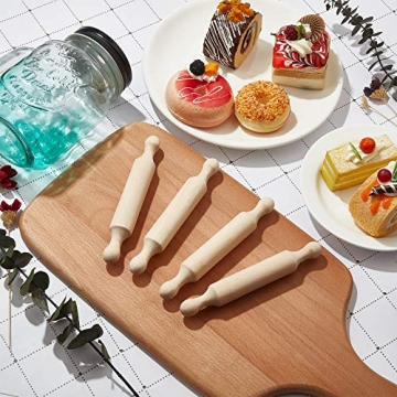 Kids Mini Wooden Rolling Pins for Baking and Crafting