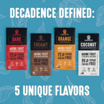 Lakanto Sugar Free Sea Salt Dark Chocolate Bars - Monk Fruit Sweetener and Erythritol, 72% Cacao, Premium Chocolate, Rich Taste, Cocoa Butter, Vegan, Gluten Free (Sea Salt - 12 Bars - Pack of 1)