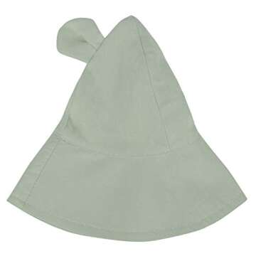 Zando Baby Sun Hat Bucket Hat Wide Brim Beach Caps Toddler Hats for Boys with Bear Ears Infant Summer Hat for Girls Green 6-12Months