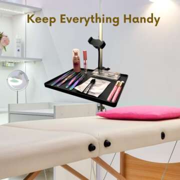 Lash Tray Holder for Ring Light Clip on Organizer Attachment with Phone Holder Eyelash Tech Lash Ext...