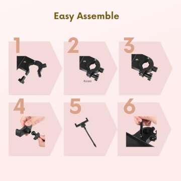 Lash Tray Holder for Ring Light Clip on Organizer Attachment with Phone Holder Eyelash Tech Lash Extension Supplies (with phone holder)