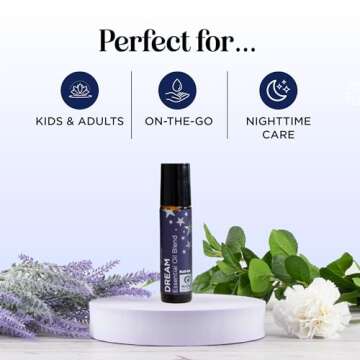 Sleep Essential Oil Roll On - Lavender & Chamomile Relaxation Blend for Nighttime Aromatherapy