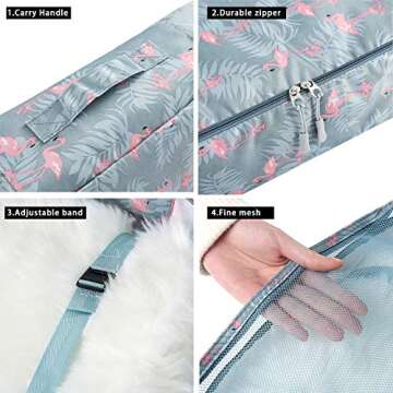 BAGAIL 7 Set / 8 Set Packing Cubes Luggage Packing Organizers for Travel Accessories(7 Set Flamingos)