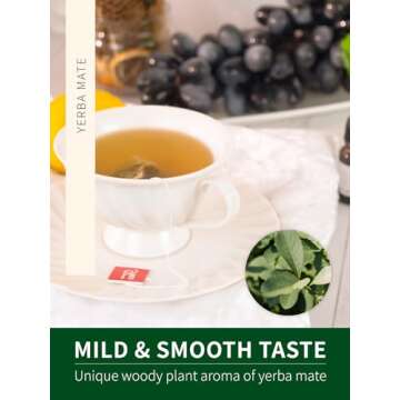 TeeLux Yerba Mate Tea Bags, 3g/bag, Unsmoked Yerba Mate Tea, Rich in Antioxidant, Hot & Iced Tea, 50 Count