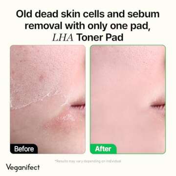 Veganifect LHA Peeling Pad, Exfoliation and Hydrating, Ideal for All Skin Types, Korean Skin Care, V...