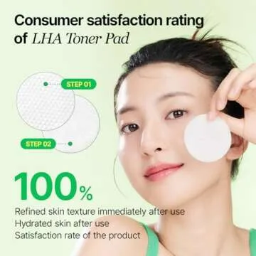 Veganifect LHA Peeling Pad, Exfoliation and Hydrating, Ideal for All Skin Types, Korean Skin Care, Vegan (60 Pads)