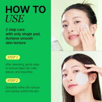 Veganifect LHA Peeling Pad, Exfoliation and Hydrating, Ideal for All Skin Types, Korean Skin Care, Vegan (60 Pads)
