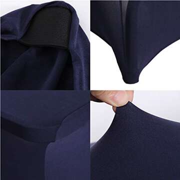 SweetEasy 8FT Pack of 2 Spandex Table Cover Fitted Stretchable Tablecloth Easy to Put, Rectangular Spandex Tablecloths for Wedding Party 96" L x 30" W x 30" H(Navy Blue)