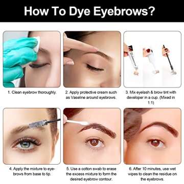 Duoffanny 2-In-1 Eyelash & Eyebrow Kit, Professional Lash & Brow Color Kit, Lasting for 6 Weeks DIY Hair Coloring for Salon Home Use 7ml (Black)