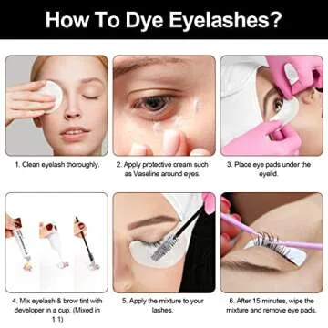 Duoffanny 2-In-1 Eyelash & Eyebrow Kit, Professional Lash & Brow Color Kit, Lasting for 6 Weeks DIY Hair Coloring for Salon Home Use 7ml (Black)