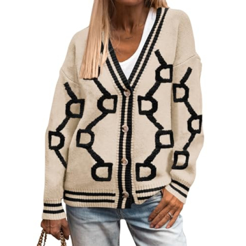 PRETTYGARDEN Women's Spring Chunky Knit Cardigan Sweaters Casual Open Front Button Up Winter Coats O...
