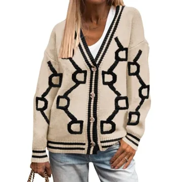 PRETTYGARDEN Women's Spring Chunky Knit Cardigan Sweaters Casual Open Front Button Up Winter Coats O...
