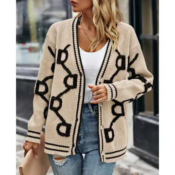 Stylish PRETTYGARDEN Women's Chunky Knit Cardigan Sweater