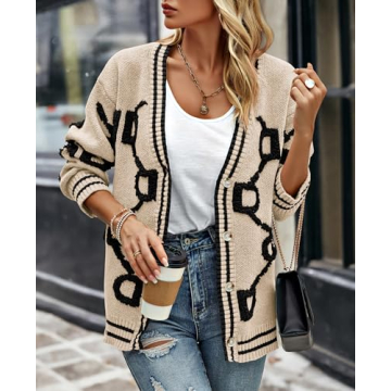 Stylish PRETTYGARDEN Women's Chunky Knit Cardigan Sweater