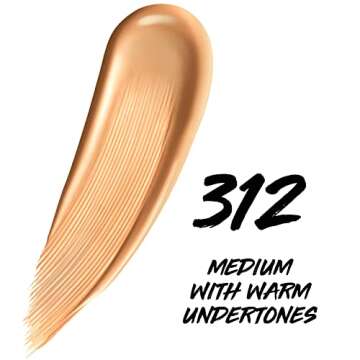 Maybelline Super Stay Up to 24HR Skin Tint, Radiant Light-to-Medium Coverage Foundation, Makeup Infused With Vitamin C, 312, 1 Count