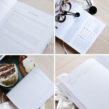 Recipe Book To Write In Your Own Recipes - Large Blank DIY Personalized Family Cookbook Journal, Fits 200 Empty Recipe Templates to Fill In Your Own Recipes - Custom Cooking Notebook Keepsake - 11x8
