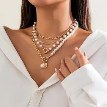 Your Always Charm Gold Layered Necklaces for Women Chunky Heart Necklace Stack Dainty Gold Coin Necklace for Women Gifts Trendy Necklaces for Women 2025