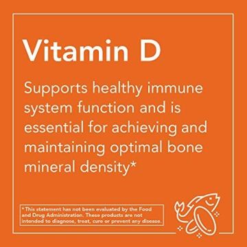NOW Foods Vitamin D-3 & K-2 Capsules for Bone Health