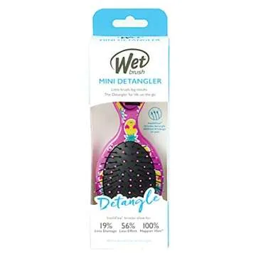 Wet Brush Hair Brush Happy Hair Smiley Pineapple Mini Detangler Hair Brush with Soft Flexible IntelliFlex Bristles, Travel Hair Detangling Comb for All Hair Types (Purple)