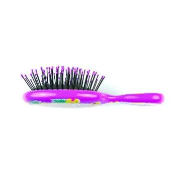 Wet Brush Hair Brush Happy Hair Smiley Pineapple Mini Detangler Hair Brush with Soft Flexible IntelliFlex Bristles, Travel Hair Detangling Comb for All Hair Types (Purple)