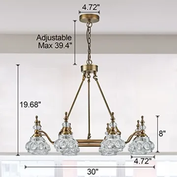 ZILANL Modern 8-Light Chandelier for Kitchen and Living Room