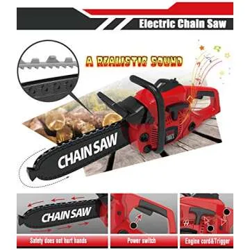 Kids Tool Set with Electric Toy Drill Chainsaw Jigsaw Toy Tools, Realistic Kids Power Construction P...