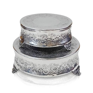 Elegant Aluminum Wedding Cake Stand Set of 2 (12" & 14")