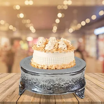 Elegant Aluminum Wedding Cake Stand Set of 2 (12" & 14")