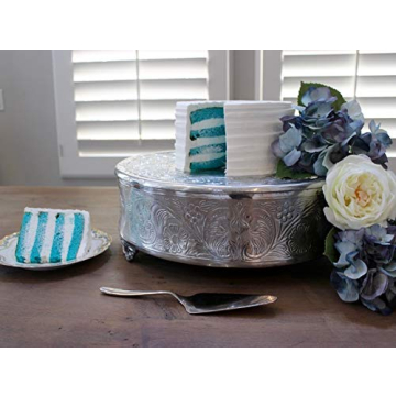 Elegant Aluminum Wedding Cake Stand Set of 2 (12" & 14")