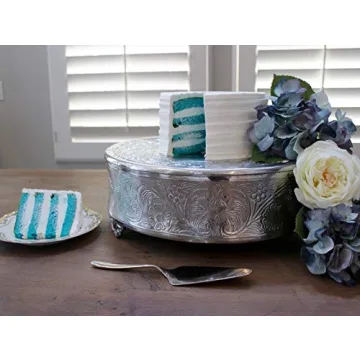 Elegant Aluminum Wedding Cake Stand Set of 2 (12" & 14")