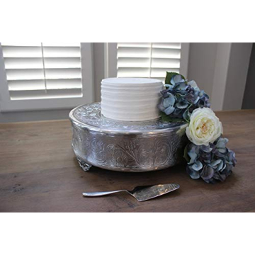 Elegant Aluminum Wedding Cake Stand Set of 2 (12" & 14")