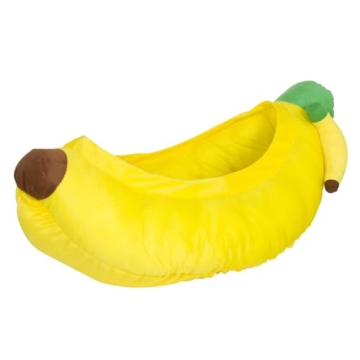 YML Banana Pet Bed - Cute Funny Fruit Bed with Removable Cushion for Dogs, Indoor Cats, Rabbits, Sma...