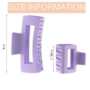 Alemaky 12 Pack Square Colorful Hair Clips, Big and Small Neutral Rectangle Claw Clips, Non-slip Mat...