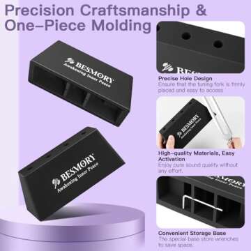 Tuning Fork Stand & Activator 2 In1-Steady Base, Minimal Noise, Continuous Tone, Compatible with Var...