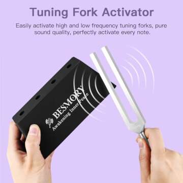 Tuning Fork Stand & Activator 2 In1-Steady Base, Minimal Noise, Continuous Tone, Compatible with Various Tuning Forks for Healing/Chakra Instrument Maintenance/Yoga & Meditation Accessories