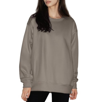 PUMIEY Sweatshirt for Women Oversized Crewneck Hoodies Fleece Long Sleeve Pullover Tops with Pockets...