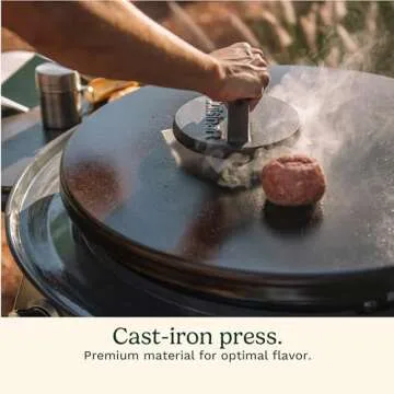 Cuisinart Smash Burger Kit, Cast Iron Burger Press, Spatula, Seasoning Shaker and Patty Papers, Perfect Burgers for Cookouts, Barbecues and Tailgates