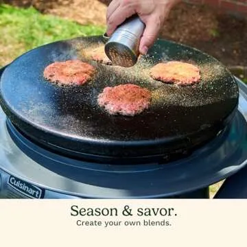 Cuisinart Smash Burger Kit, Cast Iron Burger Press, Spatula, Seasoning Shaker and Patty Papers, Perfect Burgers for Cookouts, Barbecues and Tailgates