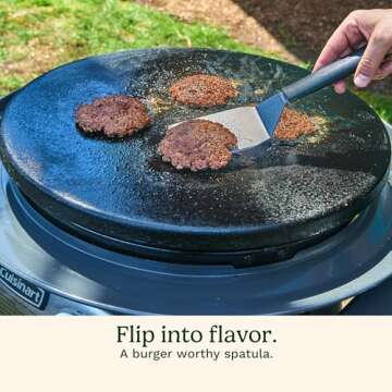 Cuisinart Smash Burger Kit, Cast Iron Burger Press, Spatula, Seasoning Shaker and Patty Papers, Perfect Burgers for Cookouts, Barbecues and Tailgates